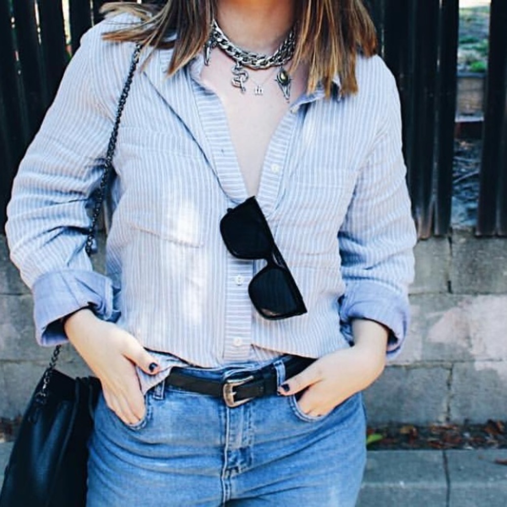 Madewell Pinstripe Blouse